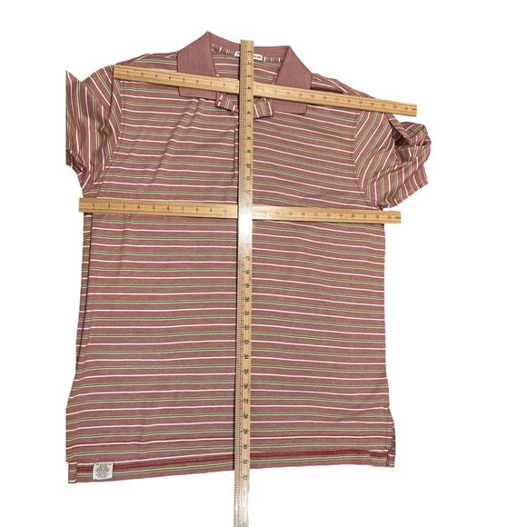 Peter Millar Men's Striped Polo Shirt Size L Preppy Smart Casual Classic Golf - Picture 5 of 7